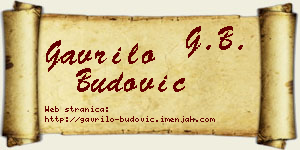 Gavrilo Budović vizit kartica